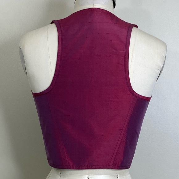 100% DUPIONI SILK LACE UP FRONT CORSET VEST! - Picture 9 of 10